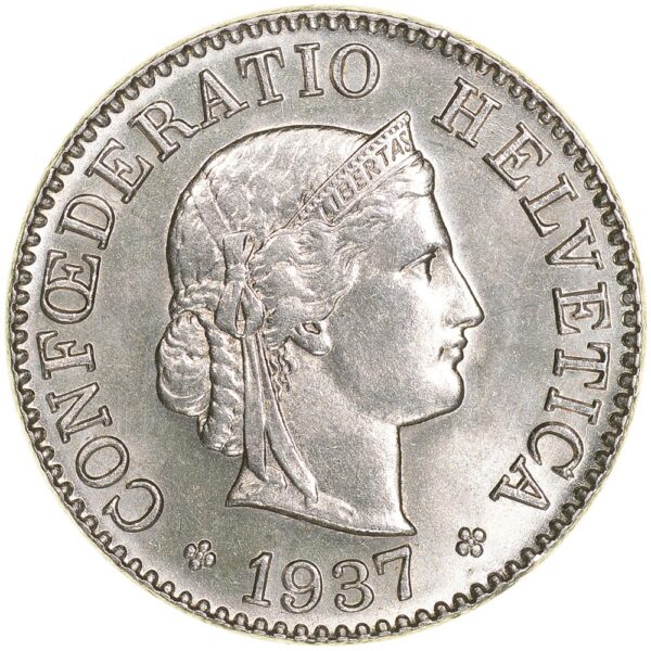 25539_1 5 Rappen, 1937, Stempelglanz