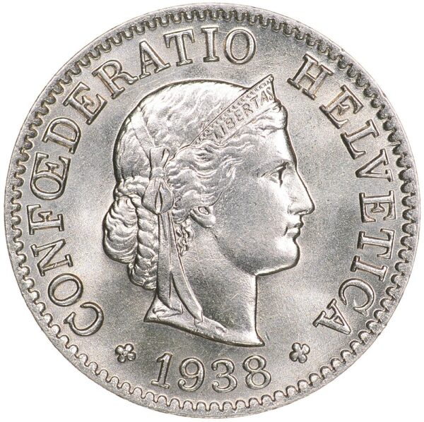 25542_1 5 Rappen, 1938, Stempelglanz