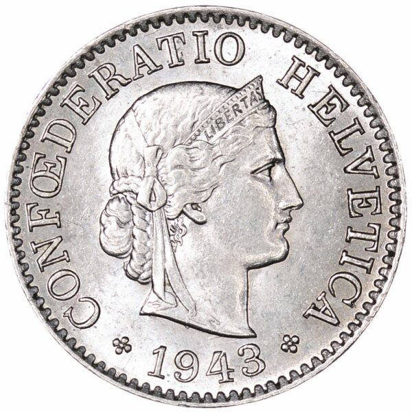 25555_1 5 Rappen, 1943, Stempelglanz