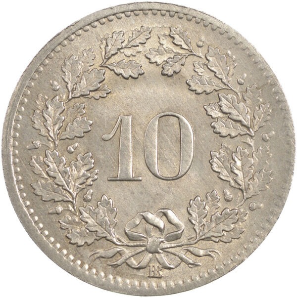 10 Rappen, 1850, unz/stgl
