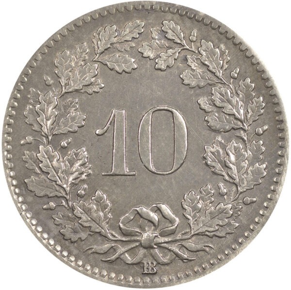 10 Rappen, 1851, unz/stgl