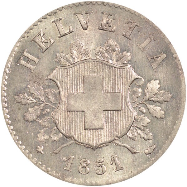 25609_1 10 Rappen, 1851, Stempelglanz