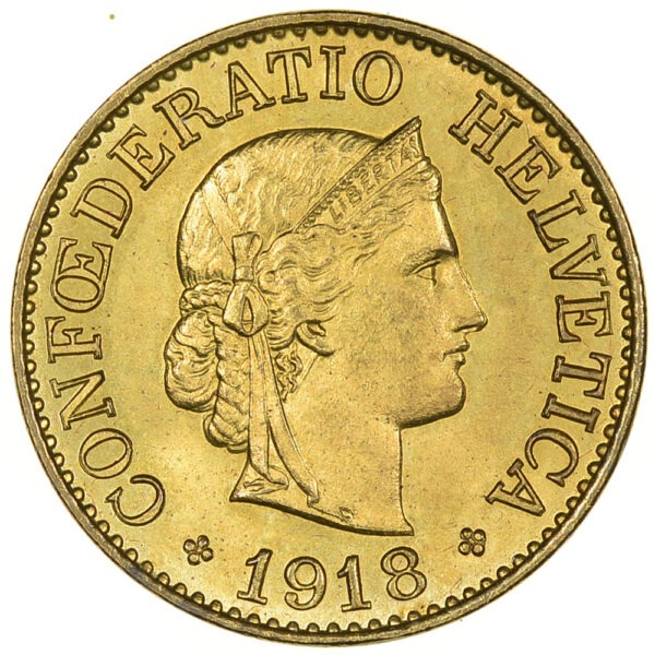 25708_1 10 Rappen, 1918, Stempelglanz