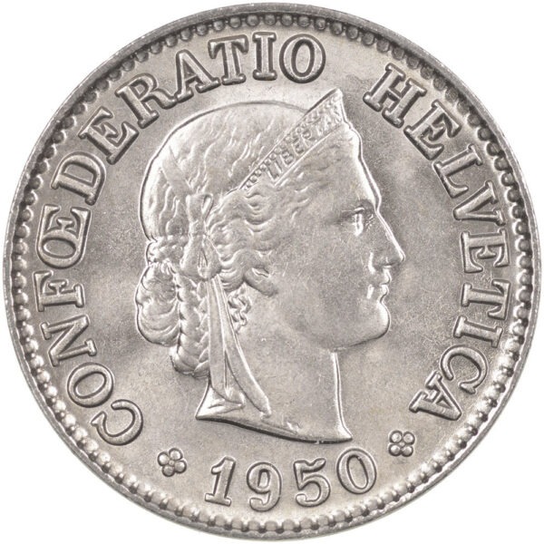 25793_1 10 Rappen, 1950, Stempelglanz