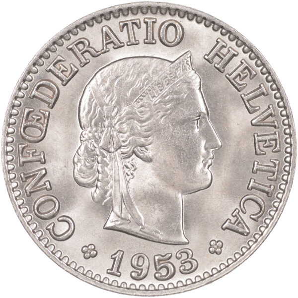 25801_1 10 Rappen, 1953, Stempelglanz