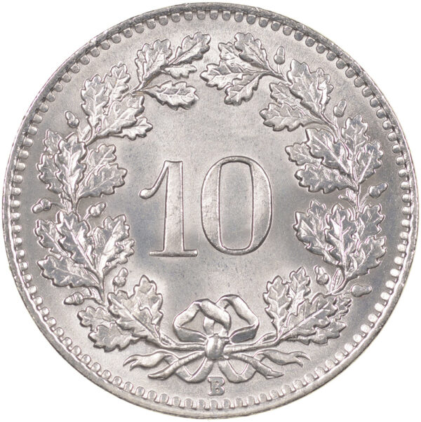 10 Rappen, 1957, Stempelglanz