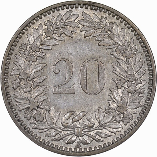 20 Rappen, 1859, unz/stgl