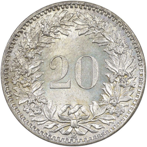 20 Rappen, 1859, Stempelglanz