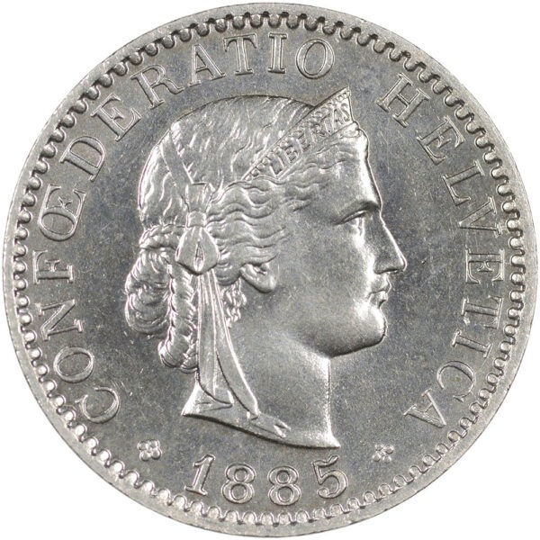 25872_1 20 Rappen, 1885, Stempelglanz