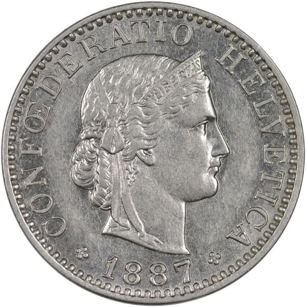 25873_1 20 Rappen, 1887, fast unzirkuliert