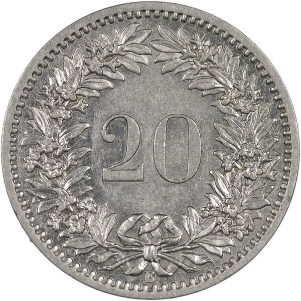 20 Rappen, 1887, fast unzirkuliert