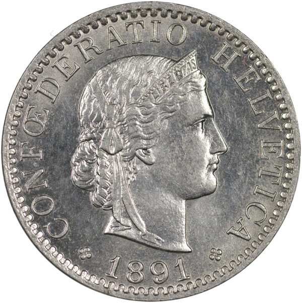 25880_1 20 Rappen, 1891, Stempelglanz