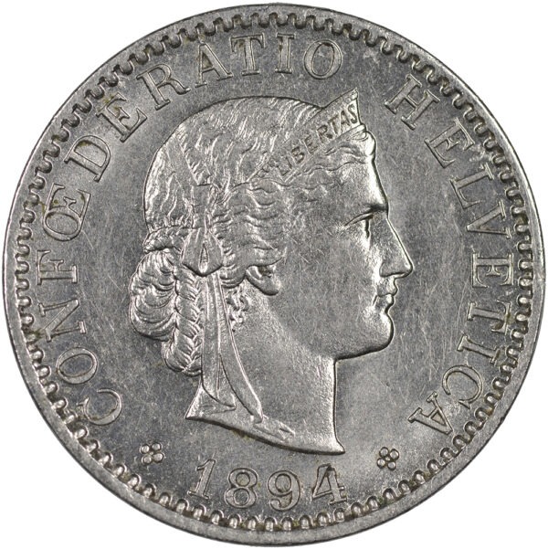 25887_1 20 Rappen, 1894, unzirkuliert
