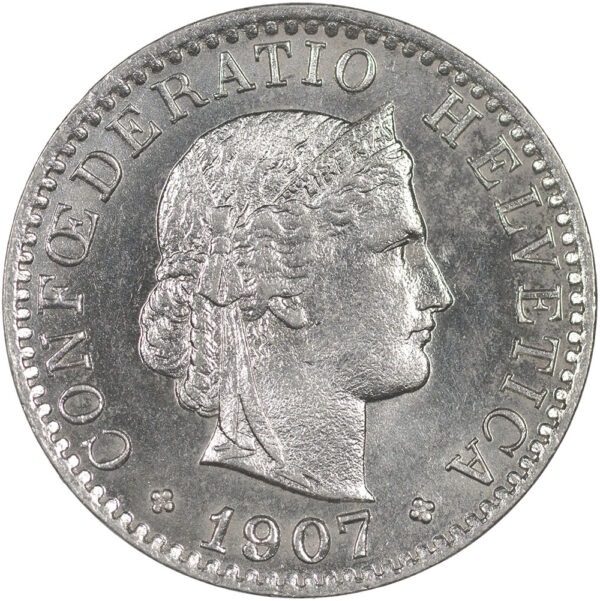 25923_1 20 Rappen, 1907, Stempelglanz