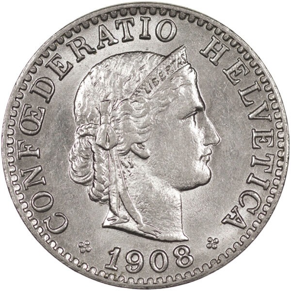 25924_1 20 Rappen, 1908, unzirkuliert