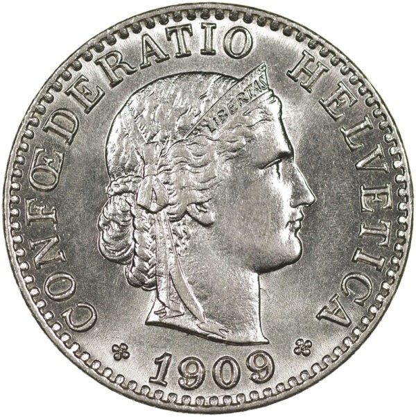 25929_1 20 Rappen, 1909, Stempelglanz