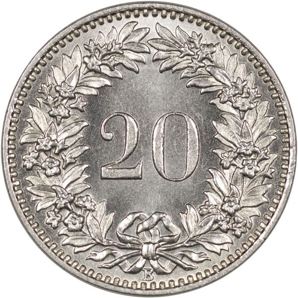 20 Rappen, 1929, Stempelglanz