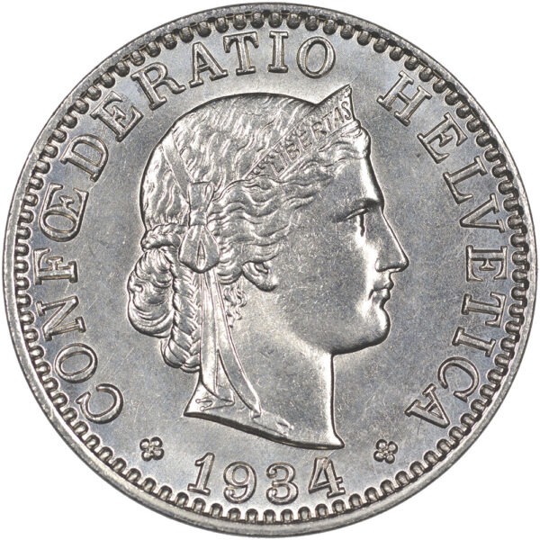 25977_1 20 Rappen, 1934, Stempelglanz