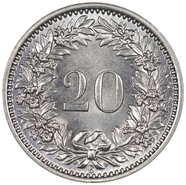 20 Rappen, 1934, Stempelglanz
