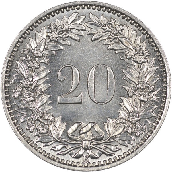 20 Rappen, 1936, Stempelglanz