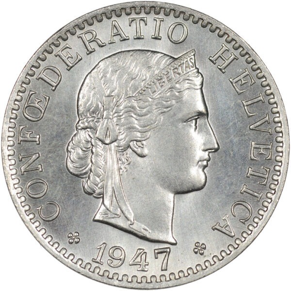 25998_1 20 Rappen, 1947, Stempelglanz