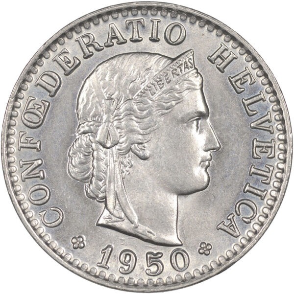 25999_1 20 Rappen, 1950, Stempelglanz