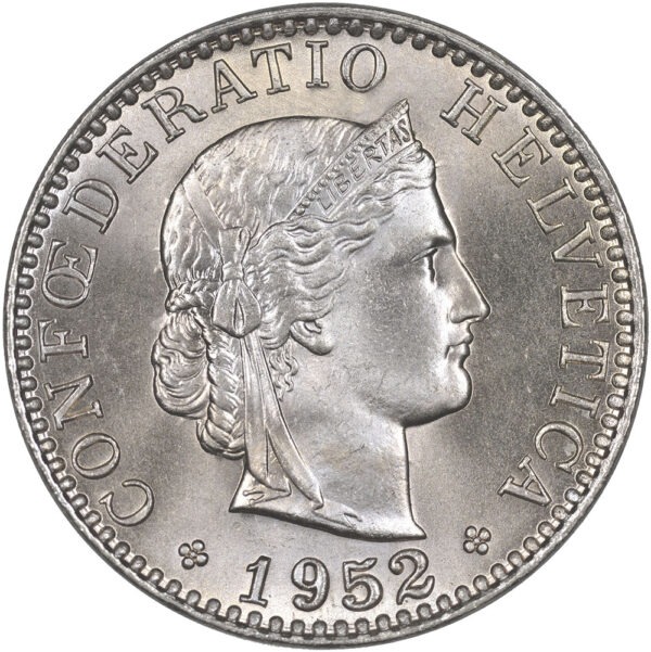 26004_1 20 Rappen, 1952, Stempelglanz