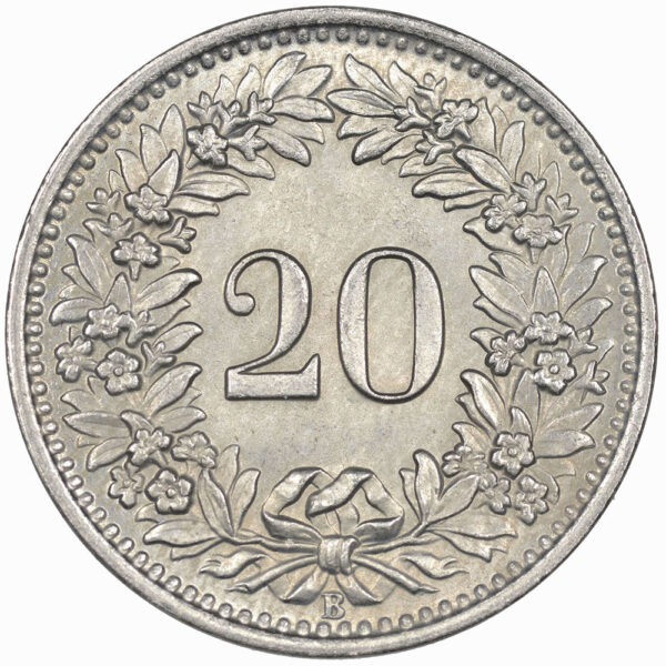 20 Rappen, 1953, Stempelglanz