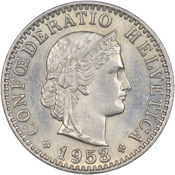 20 Rappen, 1953, unz/stgl