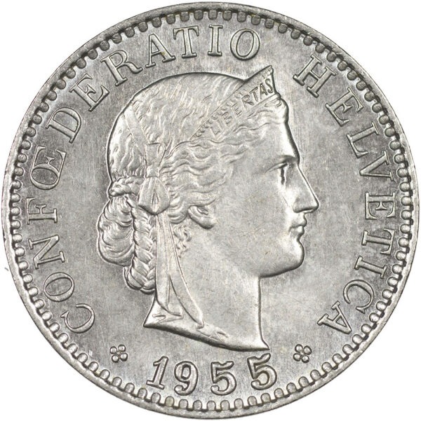 26013_1 20 Rappen, 1955, Stempelglanz