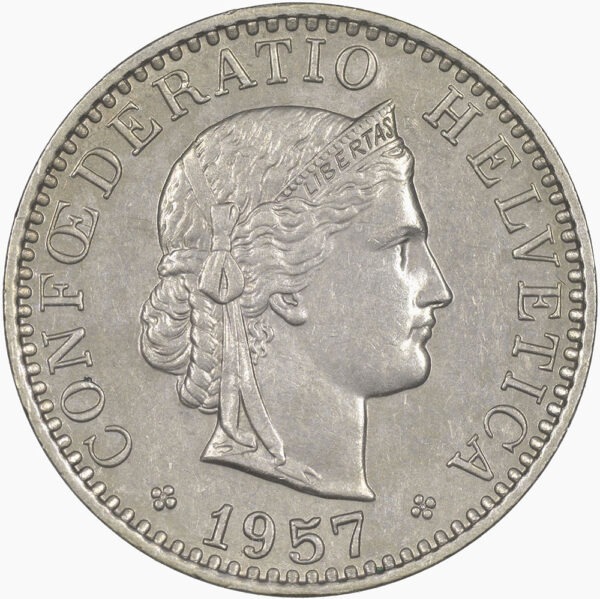 26015_1 20 Rappen, 1957, fast unzirkuliert