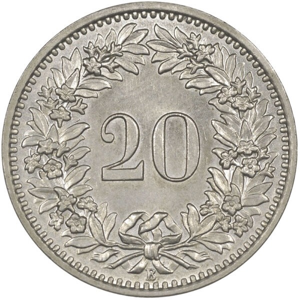 20 Rappen, 1957, unz/stgl