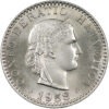 20 Rappen, 1958, Stempelglanz