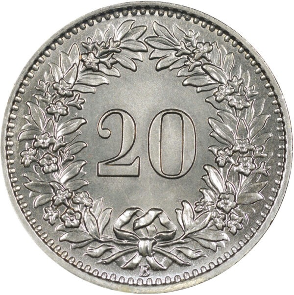 20 Rappen, 1958, Stempelglanz