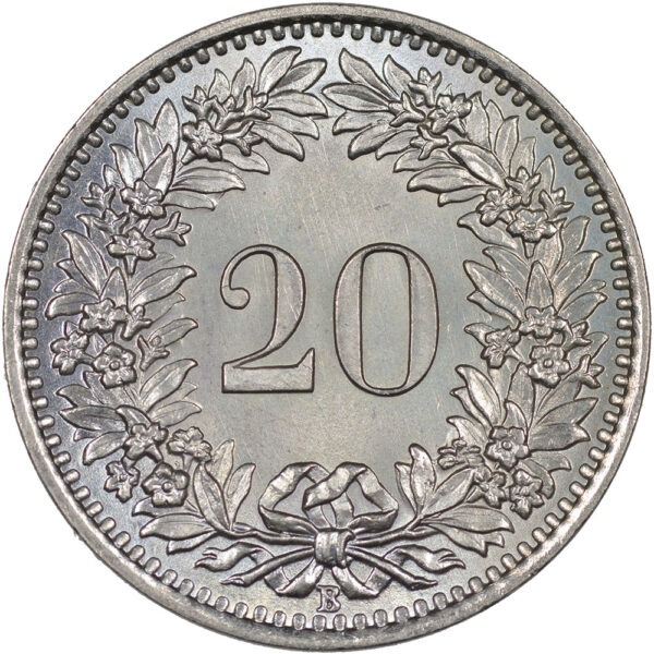 20 Rappen, 1959, Stempelglanz