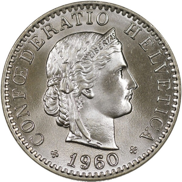 20 Rappen, 1960, Stempelglanz