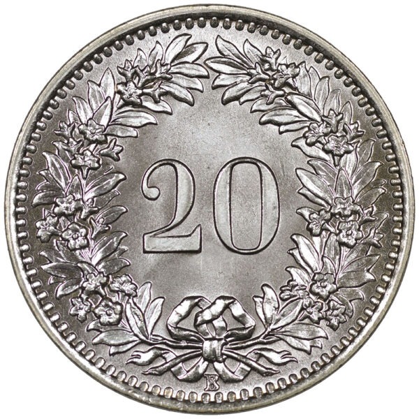 20 Rappen, 1960, Stempelglanz