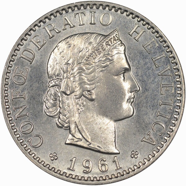 20 Rappen, 1961, Stempelglanz