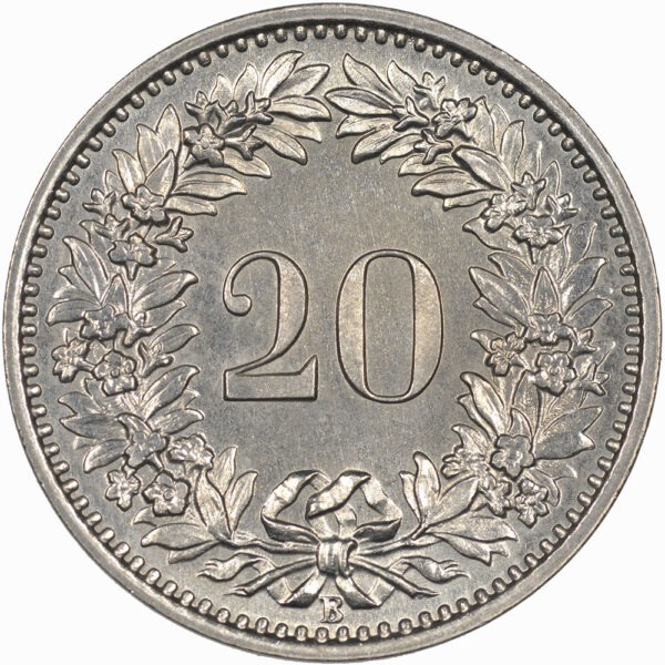 20 Rappen, 1961, Stempelglanz