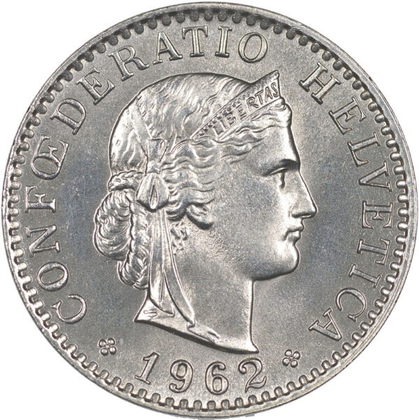 20 Rappen, 1962, Stempelglanz