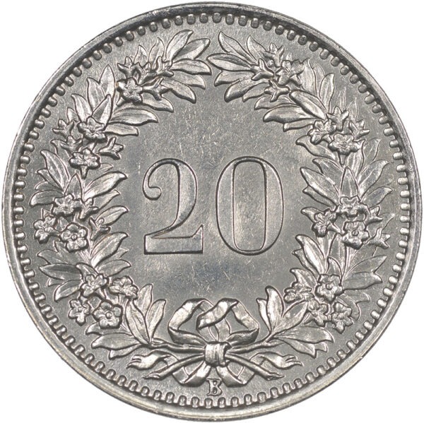 20 Rappen, 1962, Stempelglanz