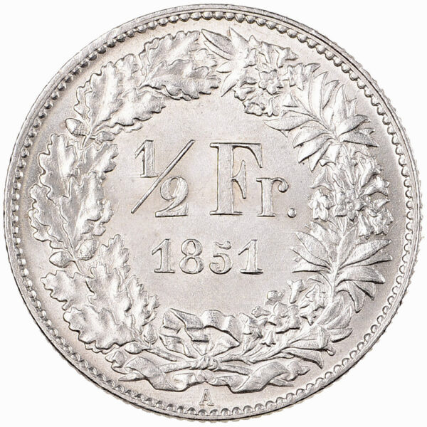 26058_1 50 Rappen, 1851, Stempelglanz