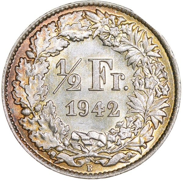 26165_1 50 Rappen, 1942, Stempelglanz