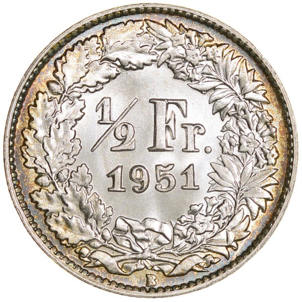 26187_1 50 Rappen, 1951, Stempelglanz