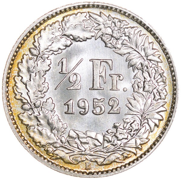 26190_1 50 Rappen, 1952, Stempelglanz