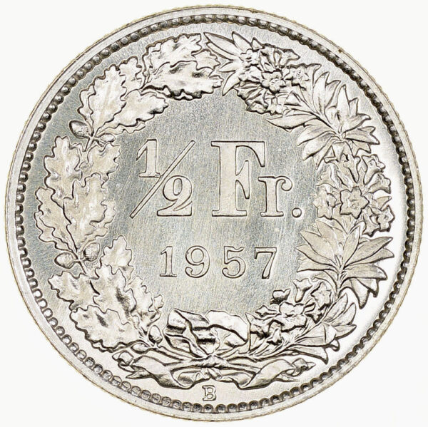 26201_1 50 Rappen, 1957, Stempelglanz