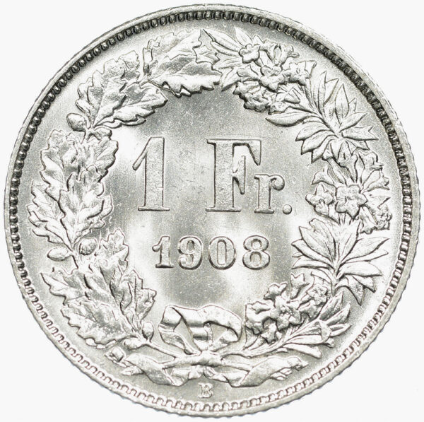 26318_1 1 Franken, 1908, unz/stgl