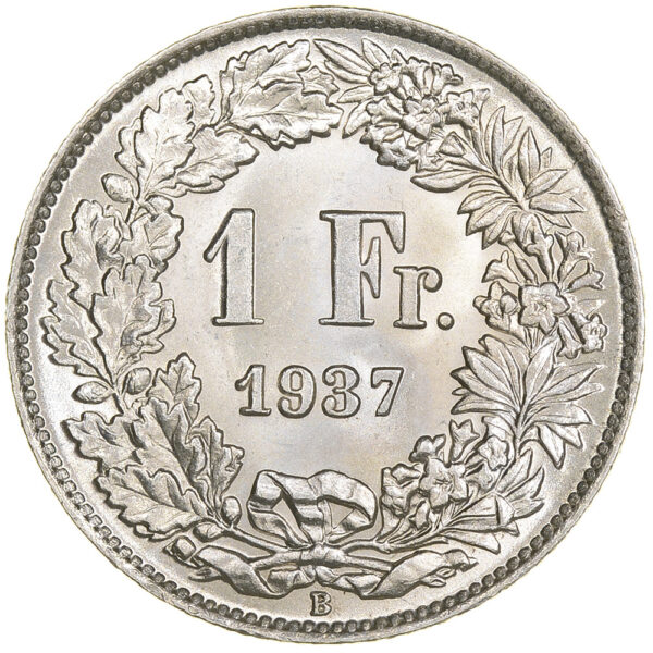 26361_1 1 Franken, 1937, Stempelglanz