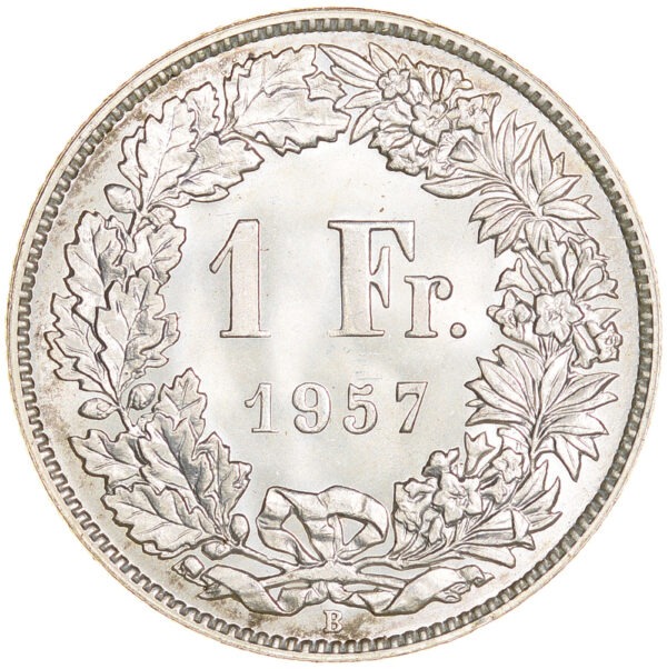 26395_1 1 Franken, 1957, Stempelglanz