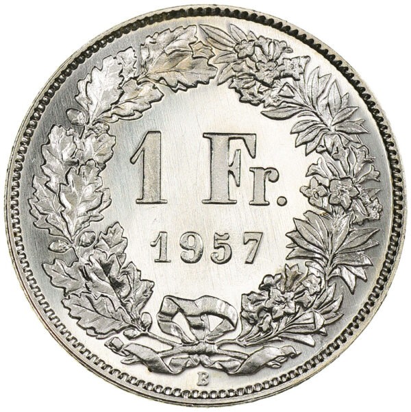 26396_1 1 Franken, 1957, Erstabschlag